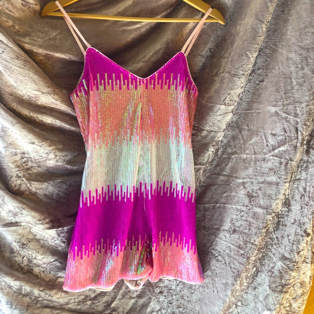 Bright Multi-Color Sequined Topshop Mini Jumper